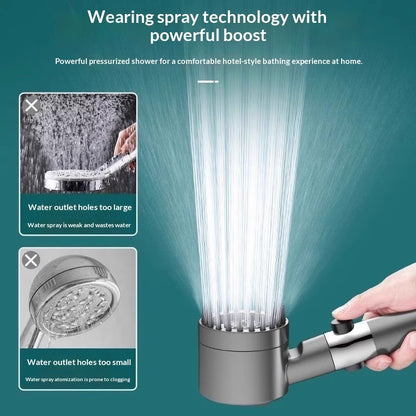 Boosted Shower Head With Hose Set