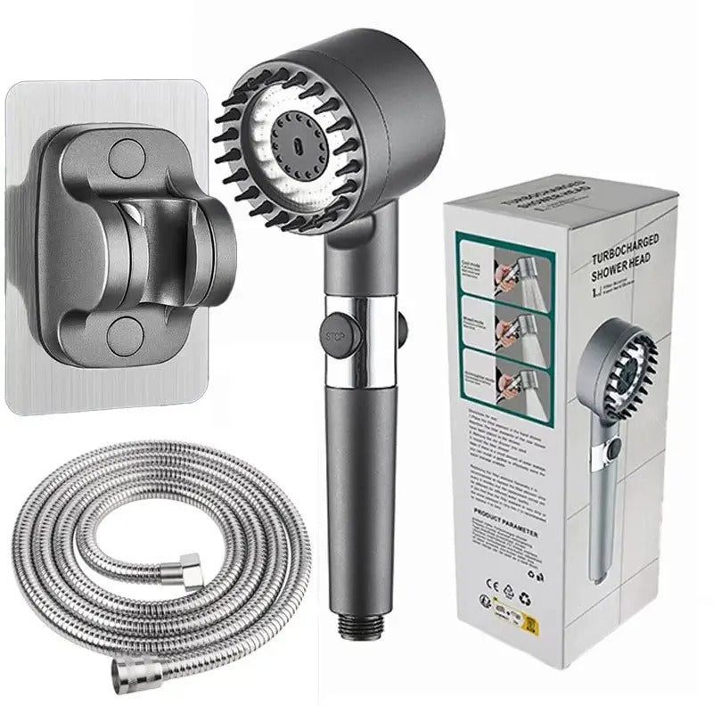 Boosted Shower Head With Hose Set
