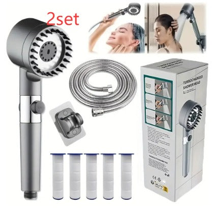 Boosted Shower Head With Hose Set