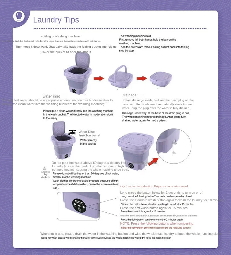 Retractable Folding Washing Machine